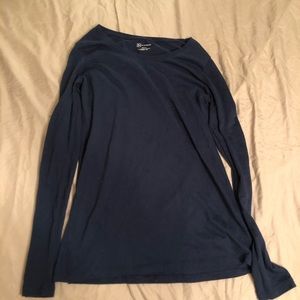Navy blue long sleeve shirt